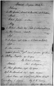 5. Burial of Robert Jupiter, 1824_Register of Baptisms, Burials and Marriages, 1792-1849, St. Mark’s Anglican Church_AO micrfilm MS 545 R1